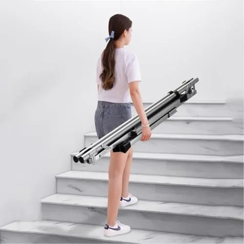 Vista 6 de Space-Saving Clothes Drying Rack, Foldable Stainless Steel Laundry Hanger with 5 Poles, Shoe Rack & 360° Wheels (160cm/63in 160cm/63in)
