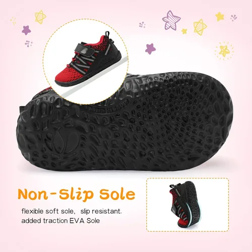 Vista 5 de BARERUN Zapatos deportivos para bebés y niños pequeños, suela antideslizante suave, para recién nacidos, primeros pasos, transpirables, atléticos