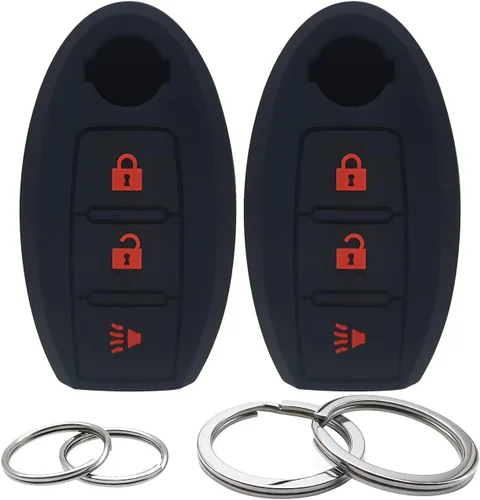 Vista 6 de 2 piezas de fundas de llave de silicona con 3 botones, funda para control remoto sin llave, protector compatible con Nissan Armada Frontier