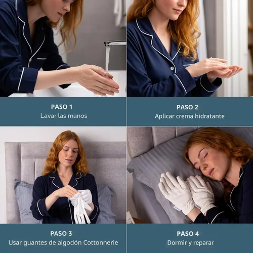 Vista 4 de 4 Pairs Cottonnerie Original Cotton Gloves for Dry Hands Sleeping, Moisturizing Gloves Overnight, Hand Moisturizer Gloves, Moisture Gloves for Dry