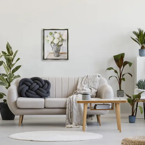 Vista 4 de Stupell Industries Stellar Design Studio - Lienzo decorativo con marco flotante, gris, 17 x 21 pulgadas, fácil de colgar y resistente, fabricado