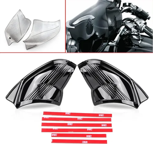 Vista 2 de Placas de cubierta de carenado interior delantero de murciélago para Harley Touring Electra Glide 1996-2013 Street Glide 2006-2013 Tri Glide Negro