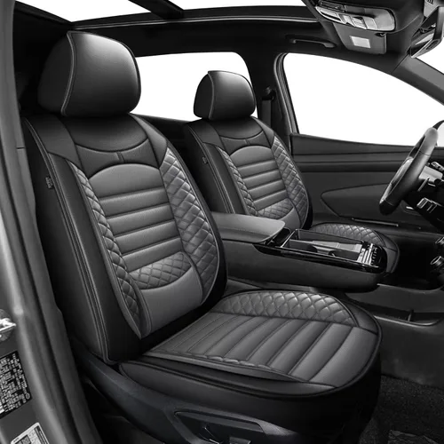Vista 24 de 2 Fundas Protectoras para Asientos Delanteros para Hyundai Tucson 2010-2025 2026: De Cuero Sintético, Suave, Cómodo, Duradero, Impermeable