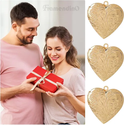 Vista 7 de Framendino, Colgantes con marco de fotos de corazón para hacer joyas