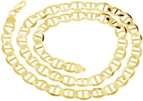 Vista 2 de Better Jewelry 925 Solid Sterling Silver Flat Mariner Chain Necklace, 6.1 mm