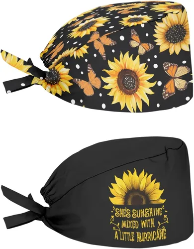 Vista 87 de Babrukda Paquete de 2 gorras con banda para el sudor ajustable con lazo en la espalda, gorro divertido