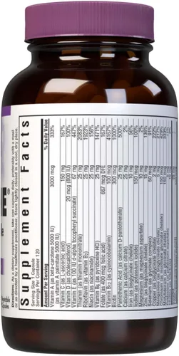Vista 2 de Bluebonnet Nutrition Multi One (con hierro) cápsulas vegetales, suplemento