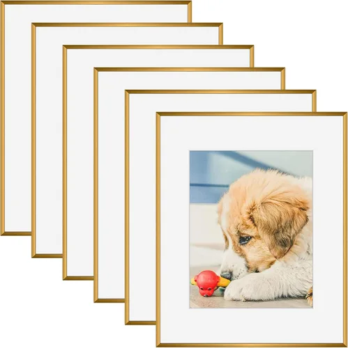 Vista 10 de AUEAR, Juego de 6 portarretratos de aluminio de 11 x 14 pulgadas, hechos para exhibir fotos de 8 x 10 pulgadas con paspartú o de 11 x 14 pulgadas