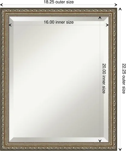 Vista 4 de Amanti Art Bathroom Mirror for Over Sink, Vanity Mirror, Wood Frame, Hangs Horizonally and Vertically, Bathroom Wall Decor, Beveled Edge