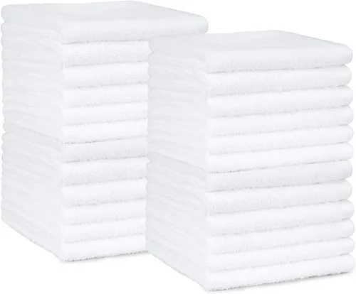 Vista 16 de Amazon Basics Toallas de algodón para la cara, suaves, absorbentes, paquete de 12, color negro, 12 x 12 pulgadas