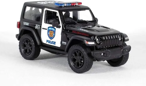 Vista 4 de KiNSMART - Vehículo de juguete modelo Jeep Wrangler Rubicon todoterreno 4x4 de 5 pulgadas, escala 1:34, réplica de coche de metal fundido