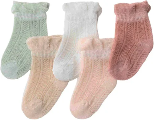 Vista 2 de Fatu Fashion - Pack de 5 calcetines para bebés recién nacidos para bebés y niños pequeños calcetines transpirables y suaves absorben el sudor