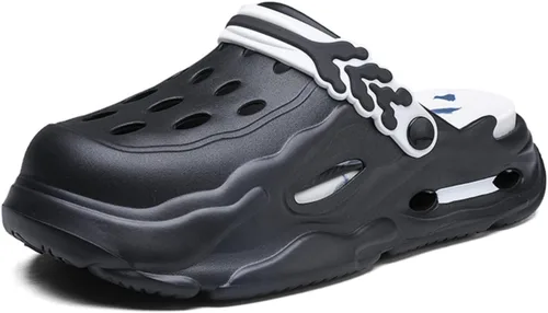 Vista 13 de Zuecos de plataforma cómodos de moda para hombres, 1.6 in de altura, en aumento, toboganes de nube, zapatillas casuales, zapatos de playa, sandalias
