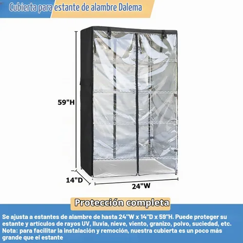Vista 3 de Cubierta de Estante Impermeable, para Exteriores 600D de Servicio Pesado a Prueba de Polvo, Cubierta para Estantes de Almacenamiento