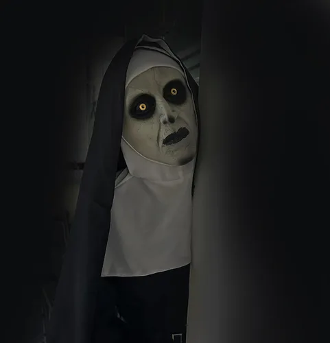 Vista 6 de Máscara de monja, máscara de disfraz de monja de cabeza completa para accesorios de fiesta de Halloween