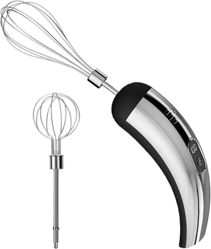 Vista 10 de Batidora de mano eléctrica, diseño de mango ergonómico, 7.1 x 2.2 in, batidora de mano de acero inoxidable, batidora de 5 velocidades, ergonómica