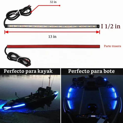 Vista 2 de Luces de navegación – Luces de proa LED, verde y rojo, pesca nocturna, cubierta, IP67 impermeable para pontón, bote auxiliar, kayak, barco Jon, yate