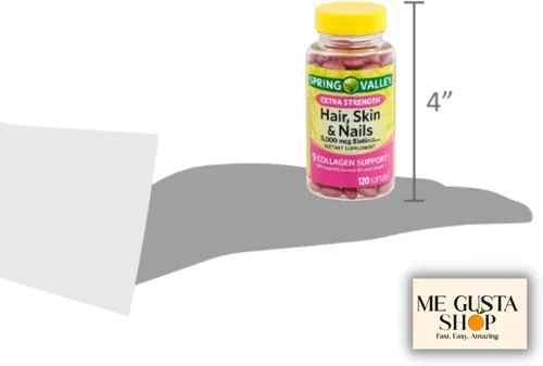 Vista 5 de Suplemento dietético para cabello, piel y uñas extra fuerte, biotina, colágeno, gelatina 120 unidades I + me Gusta Sticker