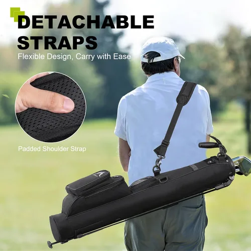 Vista 6 de UNIHIMAL Bolsa de Golf Ligera con Soporte para Transportar – Fácil de Transportar y Duradera Bolsa de Golf Pitch n Putt para el Campo de Práctica