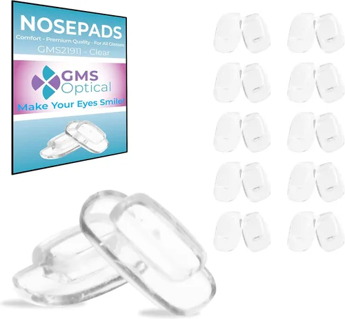 Vista 9 de GMS Optical Silicona suave de alta calidad, almohadillas de nariz rectangulares (deslizante/empujar), 0.433 in