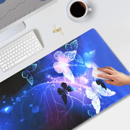 Vista 7 de Alfombrilla de mouse extendida para juegos, alfombrilla de escritorio grande con base de goma antideslizante, para computadora, laptop, teclado