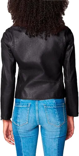 Vista 2 de BLANKNYC Chaqueta de motocicleta de cuero vegano semi ajustada para mujer
