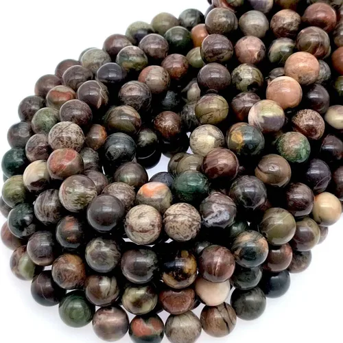 Vista 10 de Cuentas de ágata de pavo real natural de 0.236 in, cuentas redondas lisas de materiales de bricolaje, pulsera, collar, aretes, fabricación de joyas