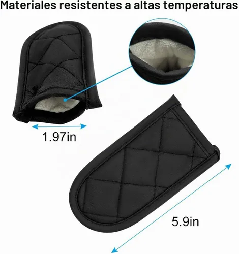 Vista 3 de Evoio Fundas de mango de sartén de hierro fundido, fundas para mango de olla, resistentes al calor, resistentes al calor, fundas para mango