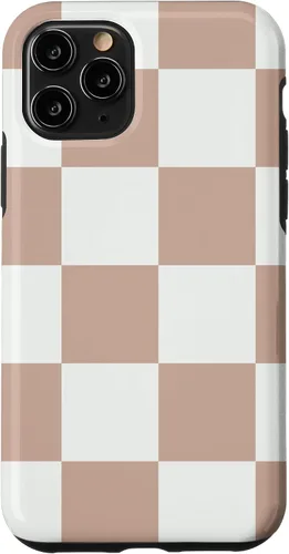 Vista 29 de Brown and White Classic Checkered Big Checkerboard Case for iPhone 17