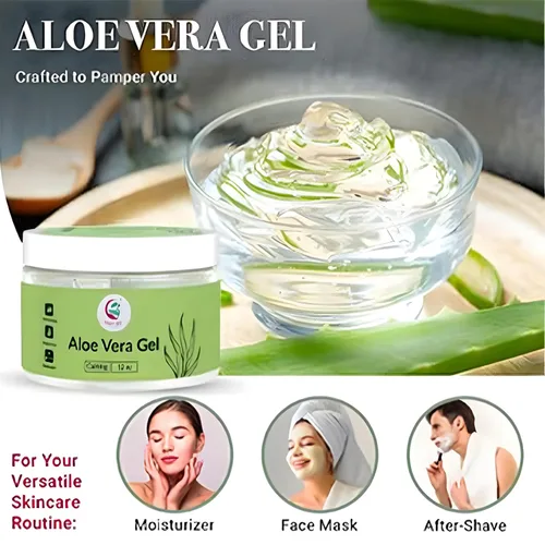 Vista 5 de Gel de aloe vera de 12 onzas, gel de aloe puro y natural calmante para la cara, la piel, el cuero cabelludo y el cabello – Hidratante diario