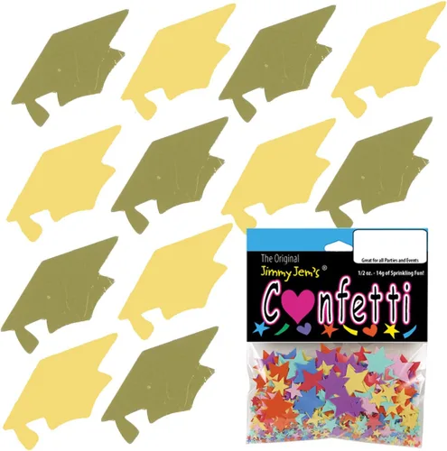 Vista 23 de Confetti Grad Cap Negro, Azul Marino Combo - 2 bolsas de media onza (1 oz)