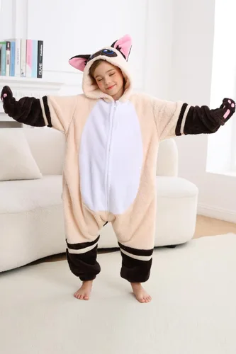 Vista 3 de DarkCom Kids Animal Onesie,Women and Mens Cosplay Siamese Cat Onesie Halloween Costume Christmas Pajamas Sleepwear