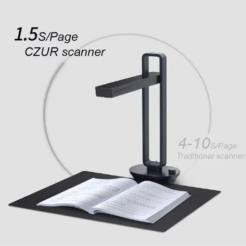Vista 9 de CZUR Aura Pro - Escáner de libros portátil, escáner de documentos A3, tecnología de aplanamiento automático y eliminación de huellas dactilares, OCR