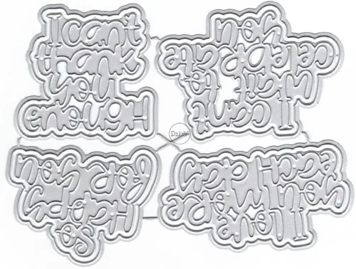 Vista 20 de DzIxY Happy Birthday Abrazos Palabras Troqueles de corte de metal para hacer tarjetas, kit de papel de relieve, troquelados, plantillas de máquina