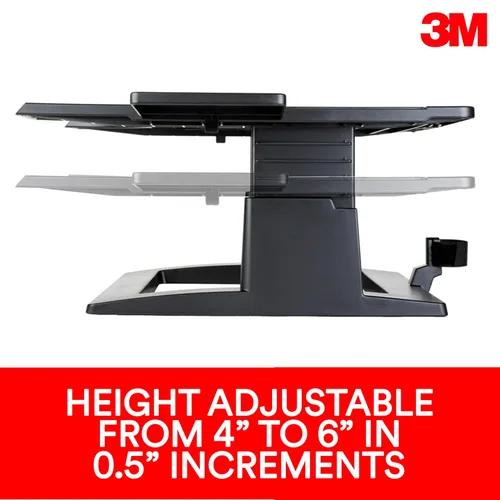 Vista 3 de Soporte elevador 3M para notebook, ajustable, Negro
