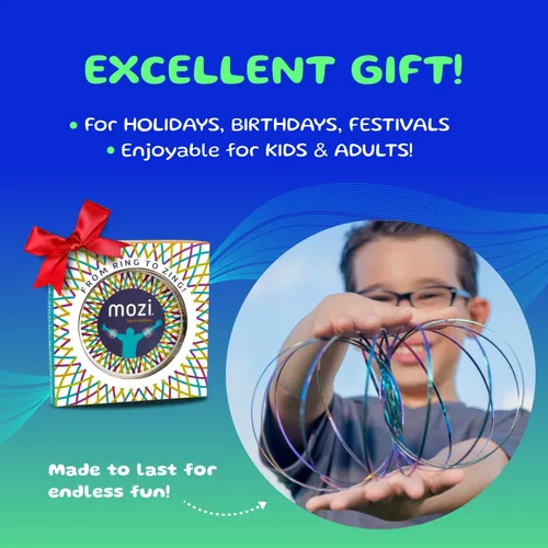 Vista 6 de Mozi Pulsera geométrica de flujo mágico, fácil de usar, juguete en espiral 3D, pulsera giratoria para niños y adultos (negro y dorado) (paquete de 2)