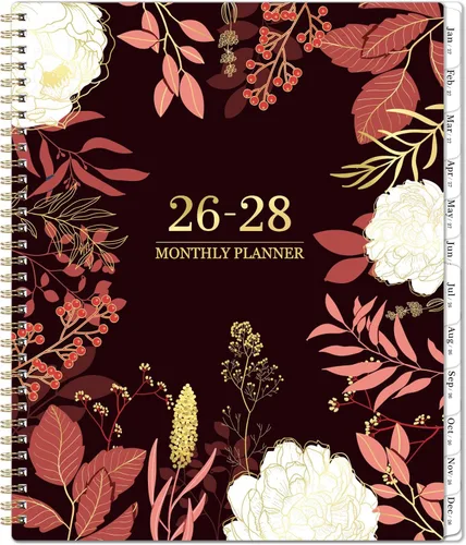 Vista 11 de Agenda mensual 2026 - Agenda/Calendario 2026, enero 2026 - diciembre 2026, 22.86 cm x 27.94 cm, Pestañas de meses, bolsillos dobles, encuadernación