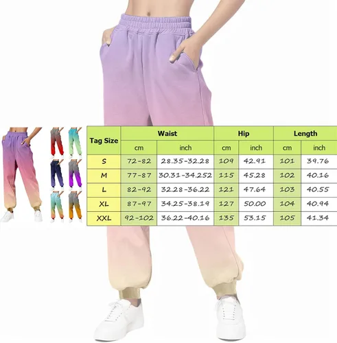 Vista 4 de Lroplie Pantalones deportivos para mujer, cintura alta, pantalones deportivos de otoño 2023, pantalones deportivos de moda Y2K, pantalones casuales