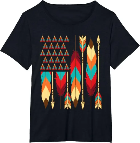 Vista 35 de Native American Bandera - Camiseta de veteranos indígenas del Mes del Orgullo, Negro, S