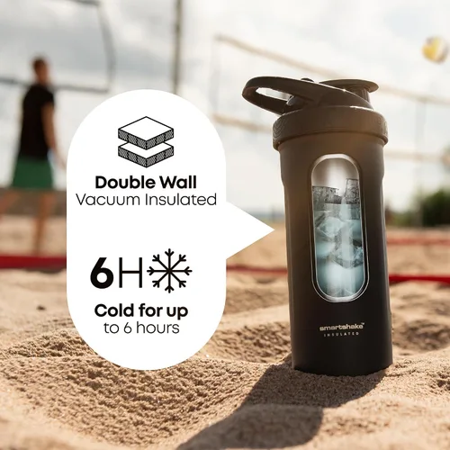 Vista 3 de Smartshake Vaso mezclador aislado de acero inoxidable para mezclas de proteínas, batidos y preentrenamiento, botella de agua de doble pared aislada