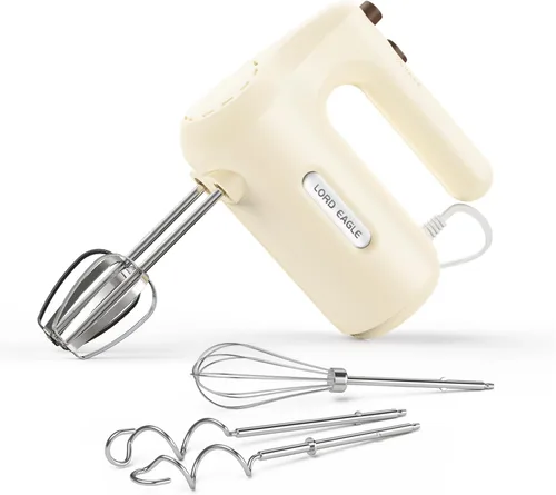 Vista 12 de Lord Eagle - Batidora de mano eléctrica de 5 velocidades, batidora de mano compacta de 300 W, batidora de huevos portátil de cocina con 5 accesorios
