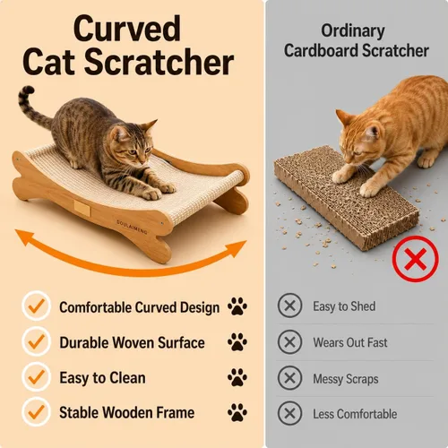 Vista 7 de Wooden Cat Hammock Bed – Elevated Pet Lounger for Cats & Small Dogs, Sturdy Natural Wood Frame, Breathable Mesh Sling, Indoor Cozy Pet Furniture