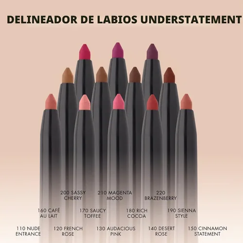 Vista 3 de Milani Color Fetish - Paquete de lápiz labial y delineador de labios Understaty, peonía y rosa francesa
