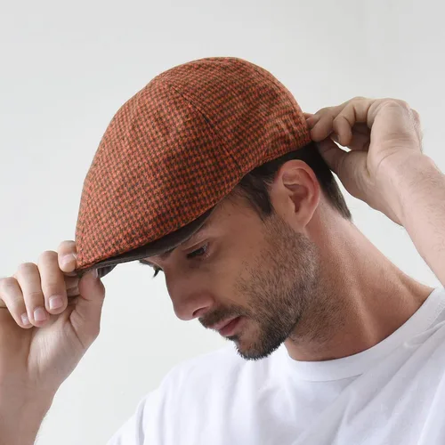 Vista 3 de WITHMOONS SL3019 - Gorro de tweed para Newsboy (piel sintética)