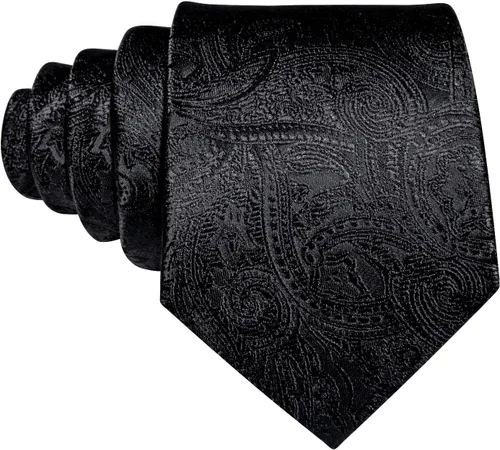 Vista 120 de Barry.Wang - Juego de corbata de seda para hombre, diseño de cachemira, pañuelo y gemelos de bolsillo