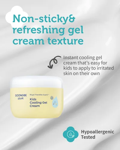 Vista 4 de GOONGBE Crema de gel refrescante para niños, hidratante calmante y refrescante diario para rostro y cuerpo, gel fresco para piel caliente con cica