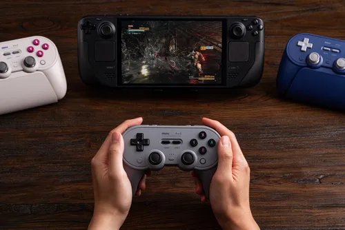 Vista 9 de 8BitDo Pro 3 Bluetooth Controller for Switch/Switch 2 – TMR Joysticks, Swappable ABXY Buttons, Pro Back Buttons, Charging Dock, Hall Effect