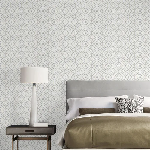 Vista 6 de Lillian August NextWall Luxe Haven Boho Grid - Papel tapiz autoadhesivo (Argos gris y amarillo)
