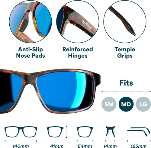 Vista 7 de Rheos Eddies - Gafas de sol polarizadas flotantes 100% protección UV Navegación y pesca Deportes acuáticos Antideslumbrante Hombres