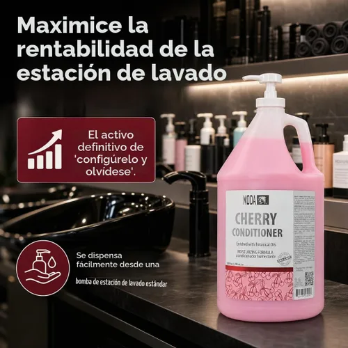 Vista 5 de MODA Cherry Bulk Salon Conditioner Premium Back-Bar & Amenity Treatment Salon-Grade Luxury at Commercial Scale A 'set it and forget it' Solución